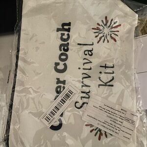 Coach White Canvas Pouch with Pink and Black Accents